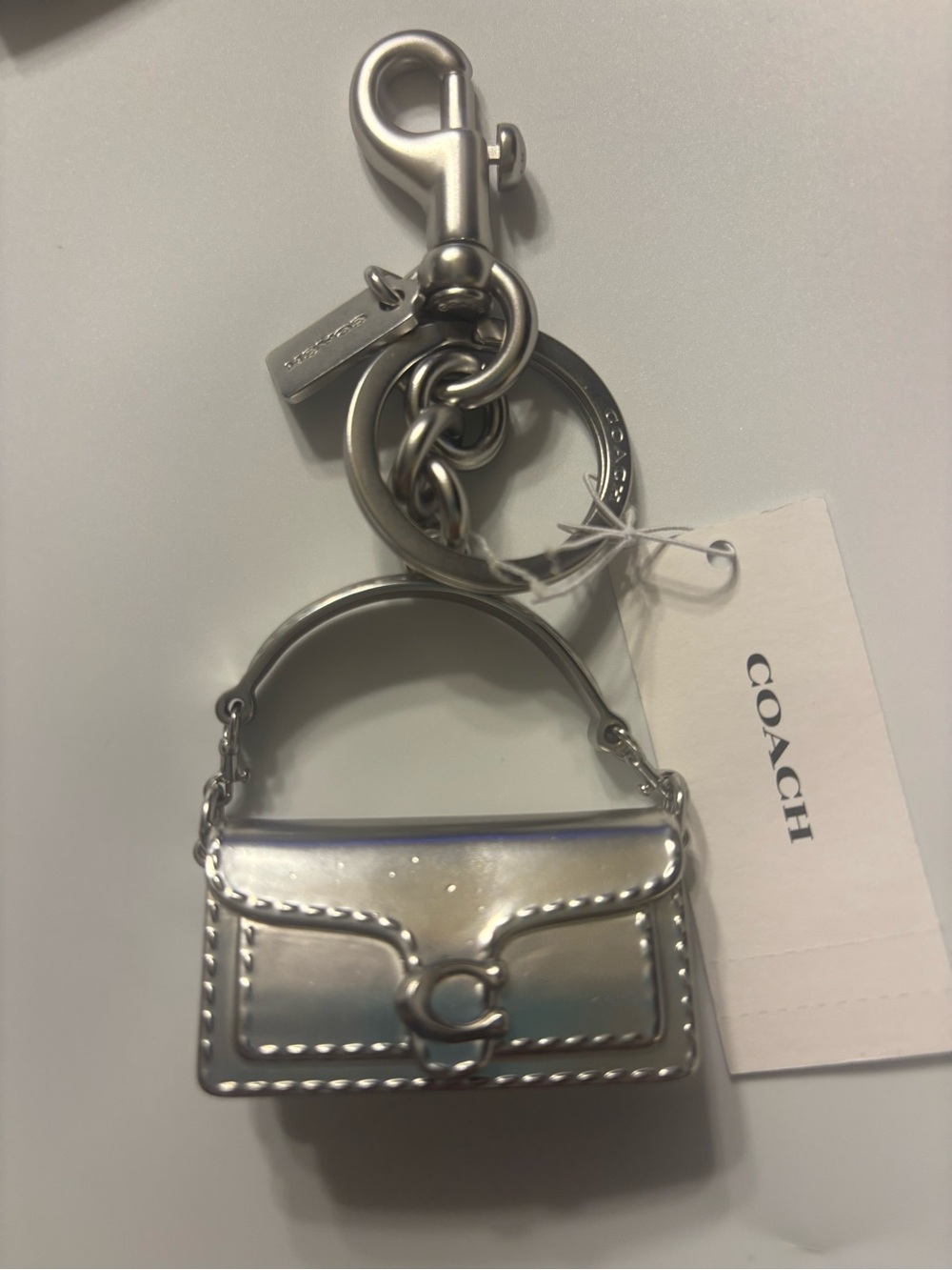 Coach Silver Mini Purse Bag Charm - Picture 3 of 5